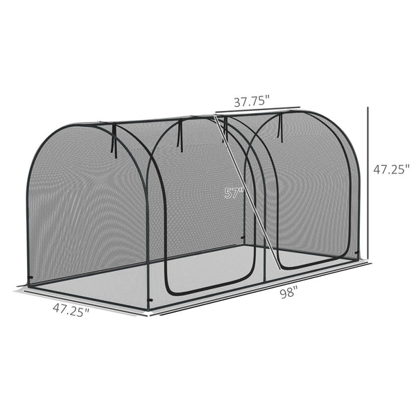 English Elm Outsunny Hdpe Mesh Crop Cage Garden Tent with Zippered Access and Ground Stakes W2225P172579