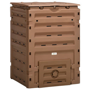 English Elm Outsunny Garden Compost Bin 120 Gallon, Bpa-Free Composter With 80 Vents & Sliding Doors For Easy Use W2225P172555-GIGA