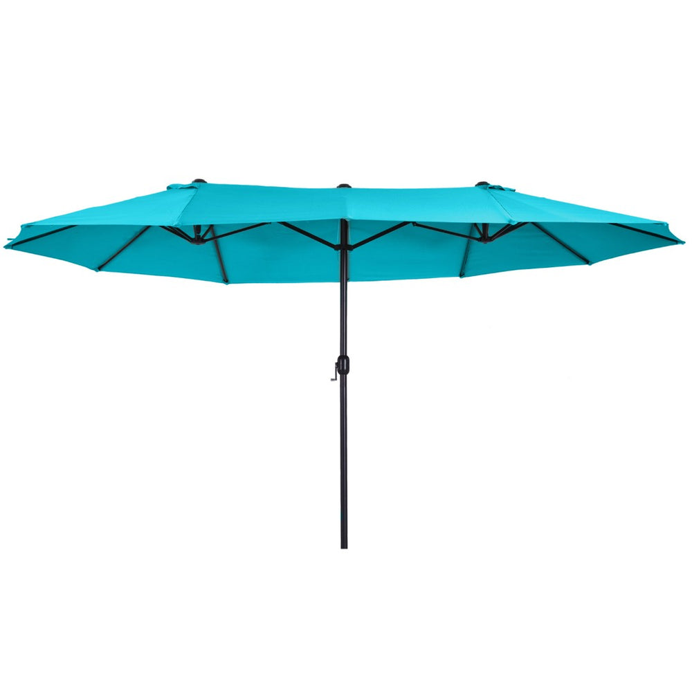 English Elm Outsunny Extra Large 15Ft Double-Sided Patio Umbrella With Crank Handle For Ultimate Shade & Comfort W2225P164100-GIGA