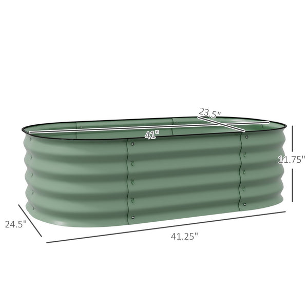 English Elm Outsunny 3.4' X 2' Galvanized Steel Raised Garden Bed Kit For Easy Diy Planting Of Herbs & Veggies W2225P172540-GIGA