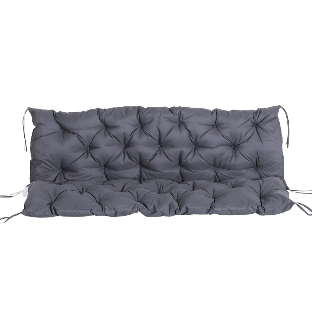 English Elm Outsunny Tufted 3 Seat Outdoor Bench Cushion Set with Foam Fill and Backrest W2225P172509