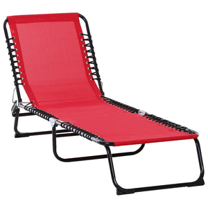 English Elm Outsunny Folding Chaise Lounge Chair - 4-Position Recline, Breathable Mesh & Portable Design For Outdoor Fun W2225P172517-GIGA