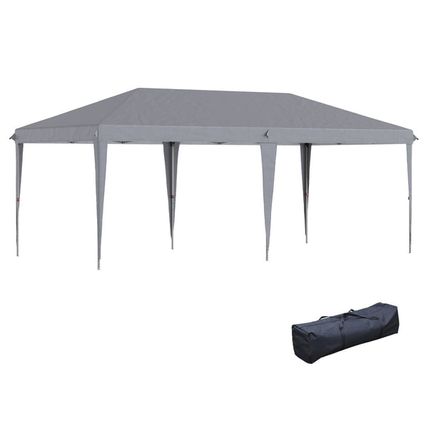 English Elm Outsunny 10' X 20' Heavy Duty Pop Up Canopy Tent - Instant Shade For Events, Parties & Bbqs, Gray W2225P164129-GIGA