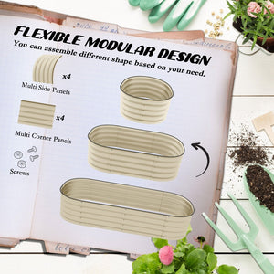 English Elm Outsunny 4.9' X 2' Galvanized Steel Elevated Garden Bed Kit - Durable, Easy Diy Planter For Herbs & Veggies W2225P172541-GIGA