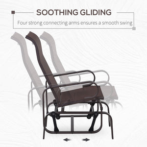 English Elm Outsunny Outdoor Glider Chair - Ergonomic, Lightweight Rocking Patio Seat For Ultimate Relaxation & Comfort W2225P172504-GIGA