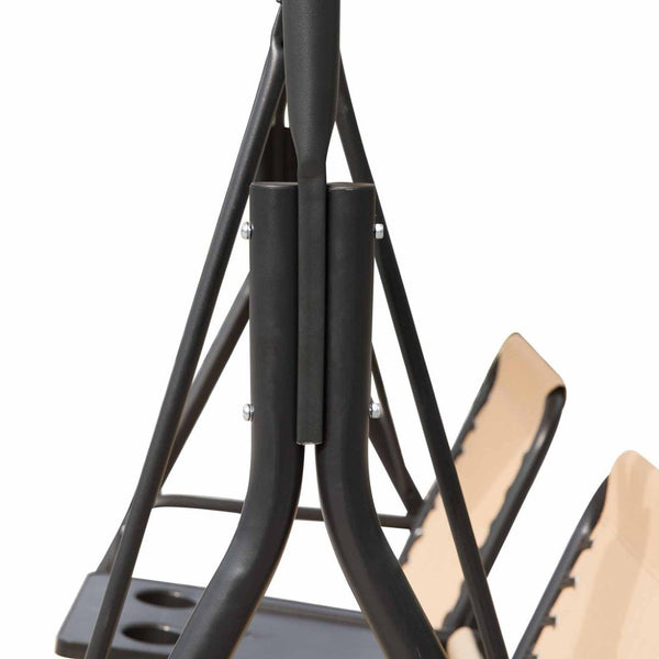 English Elm Outsunny 2-Seat Patio Swing Chair With Adjustable Canopy, Cup Holders & Durable Steel Frame Design W2225P172584-GIGA