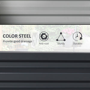 English Elm Outsunny 4' Galvanized Raised Garden Bed - Sturdy Planter Box For Vegetables, Herbs, And Flowers W2225P172556-GIGA