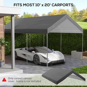 English Elm Outsunny 10' X 20' Waterproof Carport Canopy Cover – Uv-Resistant Garage Top With Bungee Cords W2225P164109-GIGA
