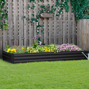 English Elm Outsunny Galvanized Raised Garden Bed 7.9' X 3' Metal Planter Box For Vegetables, Herbs & Flowers W2225P172487-GIGA
