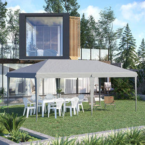 English Elm Outsunny 10' X 20' Heavy Duty Pop Up Canopy Tent - Instant Shade For Events, Parties & Bbqs, Gray W2225P164129-GIGA