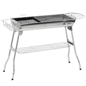 English Elm Outsunny Stainless Steel Folding Charcoal Hibachi Grill for Camping and Tailgate Use W2225P200823