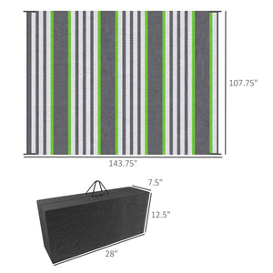 English Elm Outsunny Reversible Outdoor Rug 9' X 12' Waterproof Portable Mat For Decks, Rvs, Picnics & More W2225P172569-GIGA