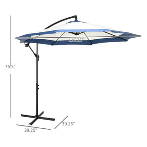 English Elm Outsunny 10Ft Cantilever Umbrella With Durable Steel Frame & Crank, Ideal For Patios, Pools, And Decks W2225P164110-GIGA