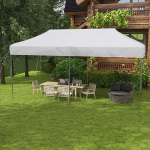 English Elm Outsunny 10' X 20' Pop Up Canopy Tent - Adjustable Height Instant Shelter For Outdoor Events & Storage W2225P200836-GIGA