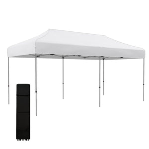 English Elm Outsunny 10' X 20' Pop Up Canopy Tent - Adjustable Height Instant Shelter For Outdoor Events & Storage W2225P200836-GIGA