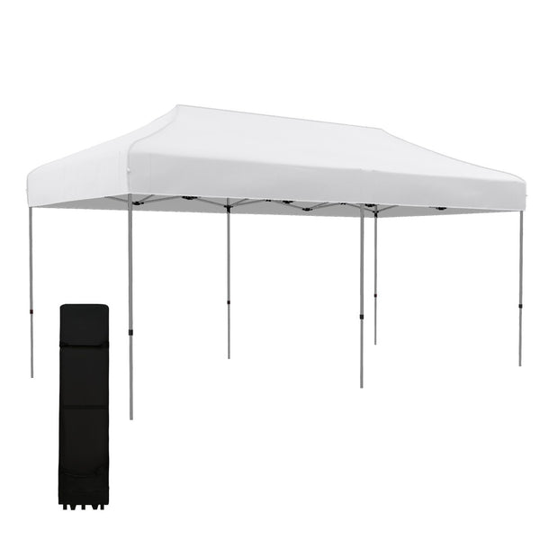 English Elm Outsunny 10' X 20' Pop Up Canopy Tent - Adjustable Height Instant Shelter For Outdoor Events & Storage W2225P200836-GIGA