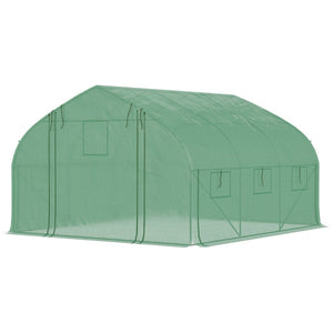 English Elm Outsunny 11.5' X 10' Walk-In Tunnel Greenhouse With Zippered Door, 7 Windows & Durable Steel Frame W2225P164127-GIGA