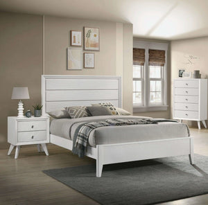 English Elm Contemporary Solid Wood Nightstand Wave Textured Drawers Bronze Knobs Bedroom Storage B011P162627