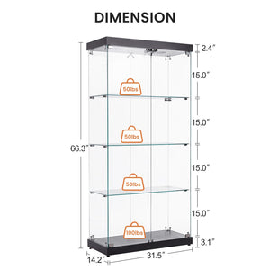 English Elm Glass Display Case Replacement Panel Set Six Piece Spare Kit for Full Visibility W1668141346