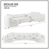 English Elm Oversized Modern 3 Pieces Upholstered Sofa Ultimate Comfort 6-8 Seater Couches For Living Room, Office White