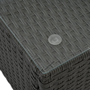 English Elm Patio Furniture Sets - Modern Pe Wicker Seating With Glass Table, Cushions & Easy Maintenance Comfort W1703S00013-GIGA