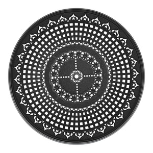 English Elm 7-Piece Elegant Cast Aluminum Patio Furniture Set With Off-White Cushions For Outdoor Comfort W1710S00096