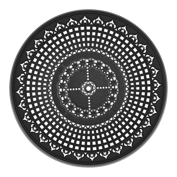 English Elm 7-Piece All-Weather Cast Aluminum Dining Set With 6 Swivel Chairs & Round Table For Outdoor Elegance P2 W1710S00450-GIGA