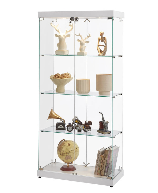 English Elm Glass Display Case Replacement Door and Side Panel Set for Clear Unobstructed Showcasing W1668141351