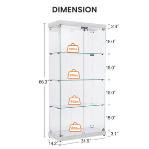 English Elm Glass Display Case Replacement Door and Side Panel Set for Clear Unobstructed Showcasing W1668141351