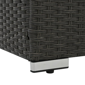 English Elm Patio Furniture Sets - Modern Pe Wicker Seating With Glass Table, Cushions & Easy Maintenance Comfort W1703S00013-GIGA