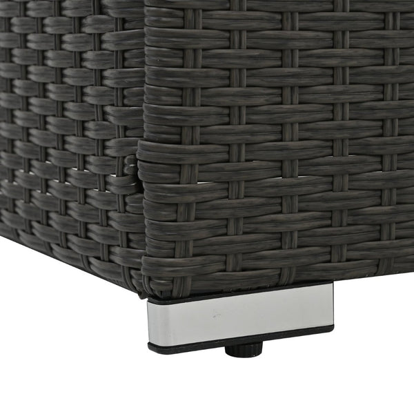 English Elm Patio Furniture Sets - Modern Pe Wicker Seating With Glass Table, Cushions & Easy Maintenance Comfort W1703S00013-GIGA