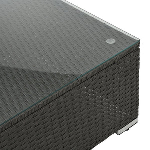 English Elm Patio Furniture Sets - Stylish 7-Piece Hand-Woven Wicker Collection With Plush Cushions & Glass Tabletop W1703S00034-GIGA