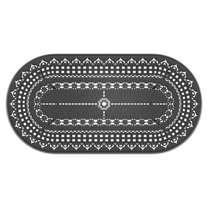 English Elm L81.89*w41.34-inch Cast Aluminum Oval Patio Dining Table Seats 8 Carved Black W1710P459503