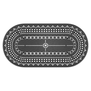 English Elm L81.89*W41.34-inch Cast Aluminum Oval Patio Dining Table for 8 - Black Frame, Umbrella Hole, 160lb Capacity W1710P166033