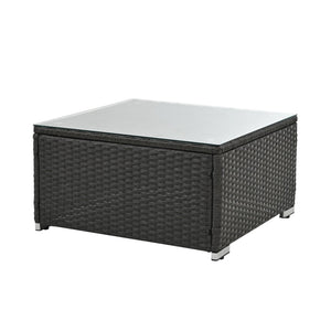 English Elm Patio Furniture Sets - Stylish 7-Piece Hand-Woven Wicker Collection With Plush Cushions & Glass Tabletop W1703S00034-GIGA