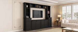 English Elm Minimalist Modular Wall Unit White Veneer Four Piece Living Room Storage System N721S000061B