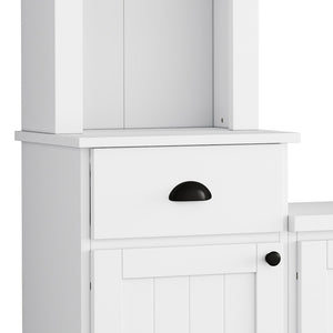 English Elm Minimalist Modular Wall Unit Four Piece Entertainment System Fits Tvs up to 75 Inches White SD000031AAK