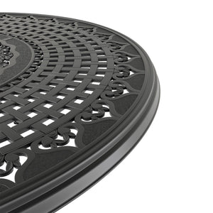 English Elm 7-Piece All-Weather Cast Aluminum Dining Set With 6 Swivel Chairs & Round Table For Outdoor Elegance P2 W1710S00450-GIGA