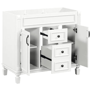 English Elm 36'' Modern Bathroom Vanity Cabinet Only with 2 Soft-Close Doors & 2 Drawers, Sturdy 300lb Capacity White N710P236997K