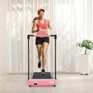 English Elm Treadmills for Home Office Use with Led Display Compact Under Desk Walking Running Pink W1303113536