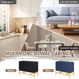 Hearth and Haven Trexm Minimalist & Luxury Cabinet Two Door Sideboard with Gold Metal Legs For Living Room, Dining Room WF317556AAB