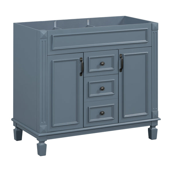 English Elm 36'' Modern Bathroom Vanity Cabinet Only with 2 Soft-Close Doors & 2 Drawers, Sturdy 300lb Capacity Blue N710P236997C
