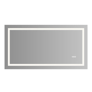 English Elm 60" LED Bathroom Mirror 60"x32" Frameless Lighted Vanity with Anti-Fog Touch Sensor, Dimmable Color Temps and Shatterproof Glass W134070939