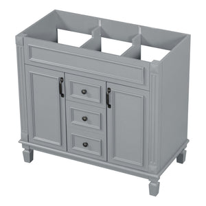 English Elm 36'' Modern Bathroom Vanity Cabinet Only with 2 Soft-Close Doors & 2 Drawers, Sturdy 300lb Capacity Gray N710P236997E
