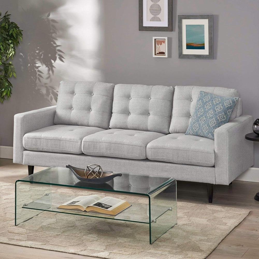 English Elm Christopher Knight Home® - Jenny Modern Tufted Fabric 3-Seater Sofa - Light Grey, Stylish Design, Durable Rubberwood Frame, Easy Assembly 66890.00ALGRY_66890.00BLGRY