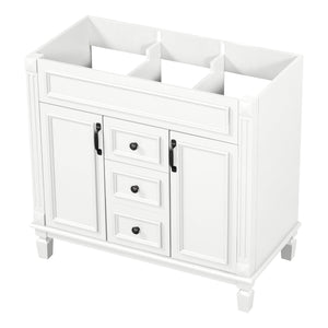 English Elm 36'' Modern Bathroom Vanity Cabinet Only with 2 Soft-Close Doors & 2 Drawers, Sturdy 300lb Capacity White N710P236997K