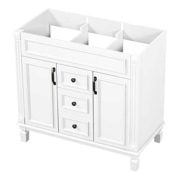 English Elm 36'' Modern Bathroom Vanity Cabinet Only with 2 Soft-Close Doors & 2 Drawers, Sturdy 300lb Capacity White N710P236997K