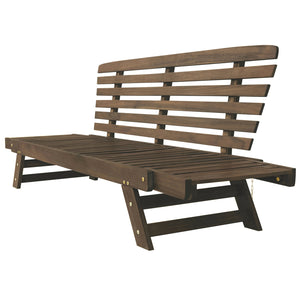 English Elm TOPMAX Outdoor Adjustable Patio Daybed Sofa with Acacia Hardwood Frame, Water-Resistant Cushions Gray SP100141AAE