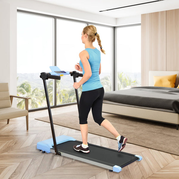 English Elm Treadmills for Home Office Use with Led Display Compact Under Desk Walking Running Blue W1303113538