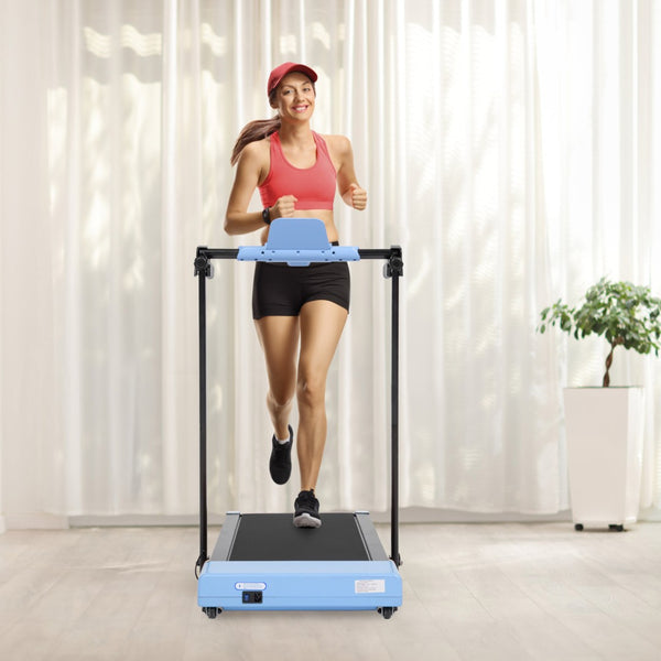 English Elm Treadmills for Home Office Use with Led Display Compact Under Desk Walking Running Blue W1303113538